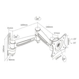 Soporte De Pared Inline Para Tft De Hasta 68 Cm 27" Máx. Brazo De Dos Piezas De 15 Kg