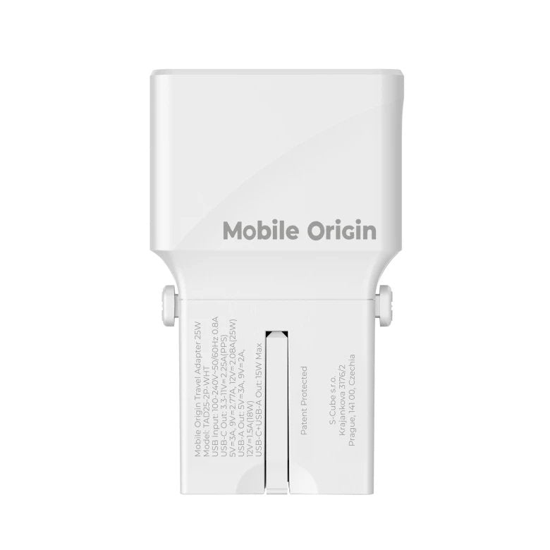 Mobile Origin Travel Adapter 25w Eu/Us/Uk/Au, White