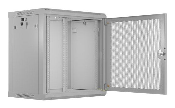 Lanberg Wall Mount Cabinet 19" 12u 600x450 Mesh Doora Grey Flat Pack