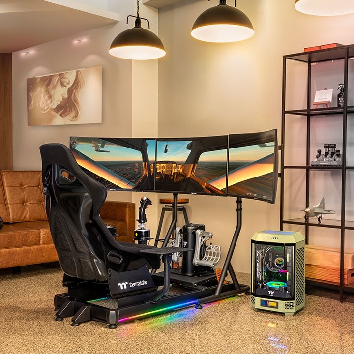 Cockpit Thermaltake Simulador Flight Gf500 Negro