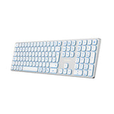 Coolbox Teclado Inalambrico Retroiluminado Moonlight Key B431 Usb-C+Bt5.1+Rf2.4g Blanco Aluminio