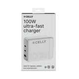 EAN 8021735204527 - Celly PS3GAN100WWH cargador de dispositivo móvil Universal Blanco Corriente alterna, USB Carga rápida Int imagen 1