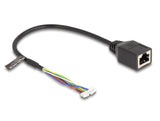 Delock 88007 Cable Rj45 Hembra A Conector Hembra De 1,25 Mm 4 Pines Y Conector Hembra De 1,25 Mm 6 Pines Cat.5e 30 Cm Negro
