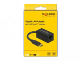 Delock Usb 3.2 Gen 1 Adaptador, Conector Usb-C> Rj-45 Socket Black, Gigabit Lan 10/100/1,000 Mbit/S 66043