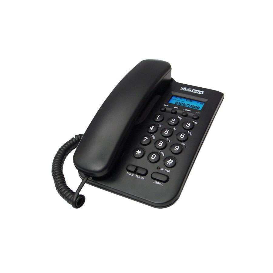 Telefono Fijo Maxcom Fixed Phone Ktx100 Negro Pantalla Lcd Azul/Id. Llamadas/Rellamada Kxt10020171001757