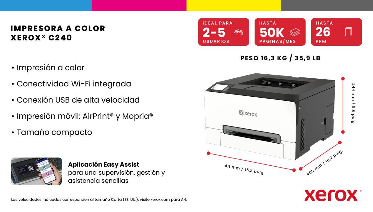 Xerox Lex C240 Color Laser 25 S. Min. A4