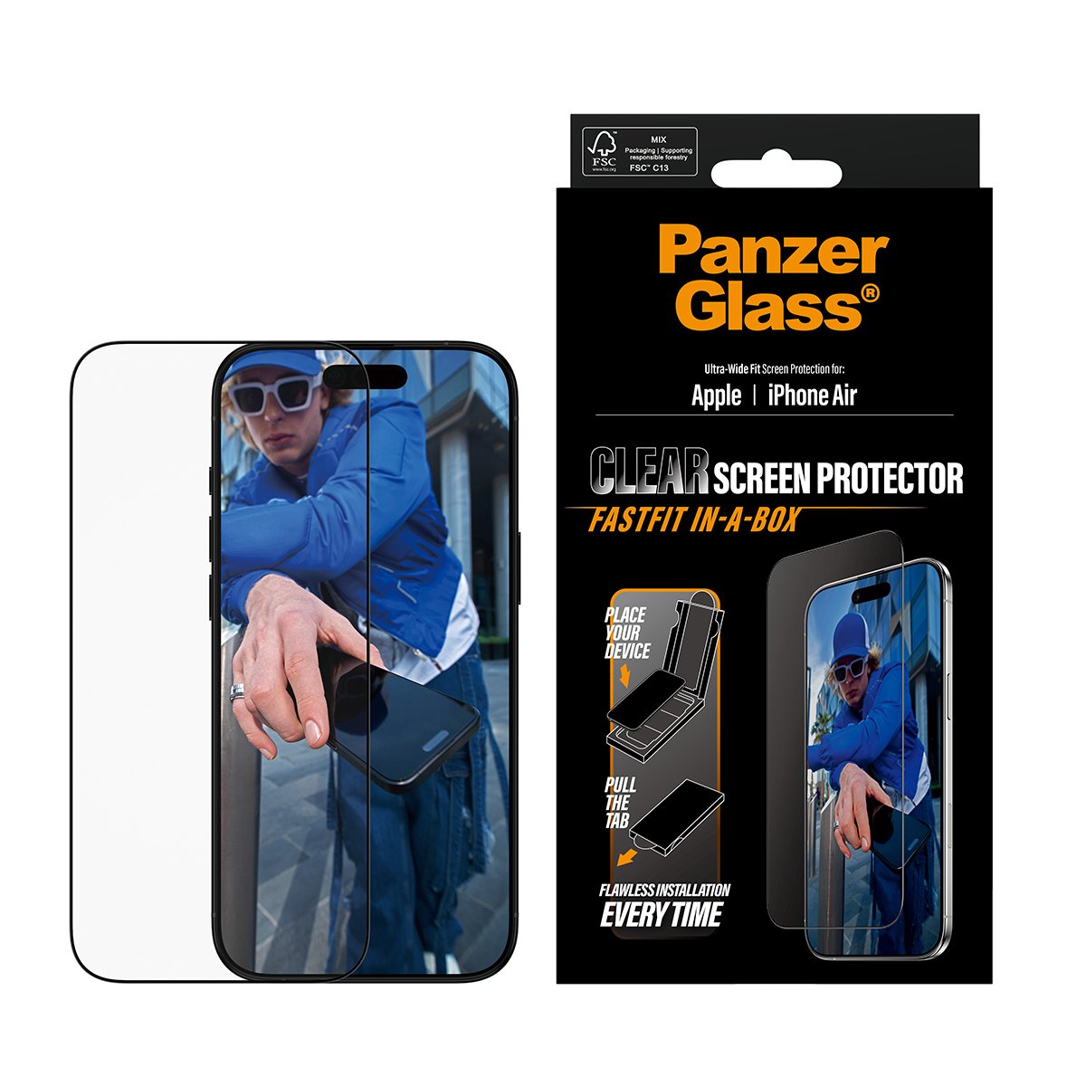 EAN 5715685026683 - PanzerGlass ® Screen Protector iPhone Air | Ultra-Wide Fit w. FASTFIT IN-A-BOX Protector de pantalla Appl imagen 2
