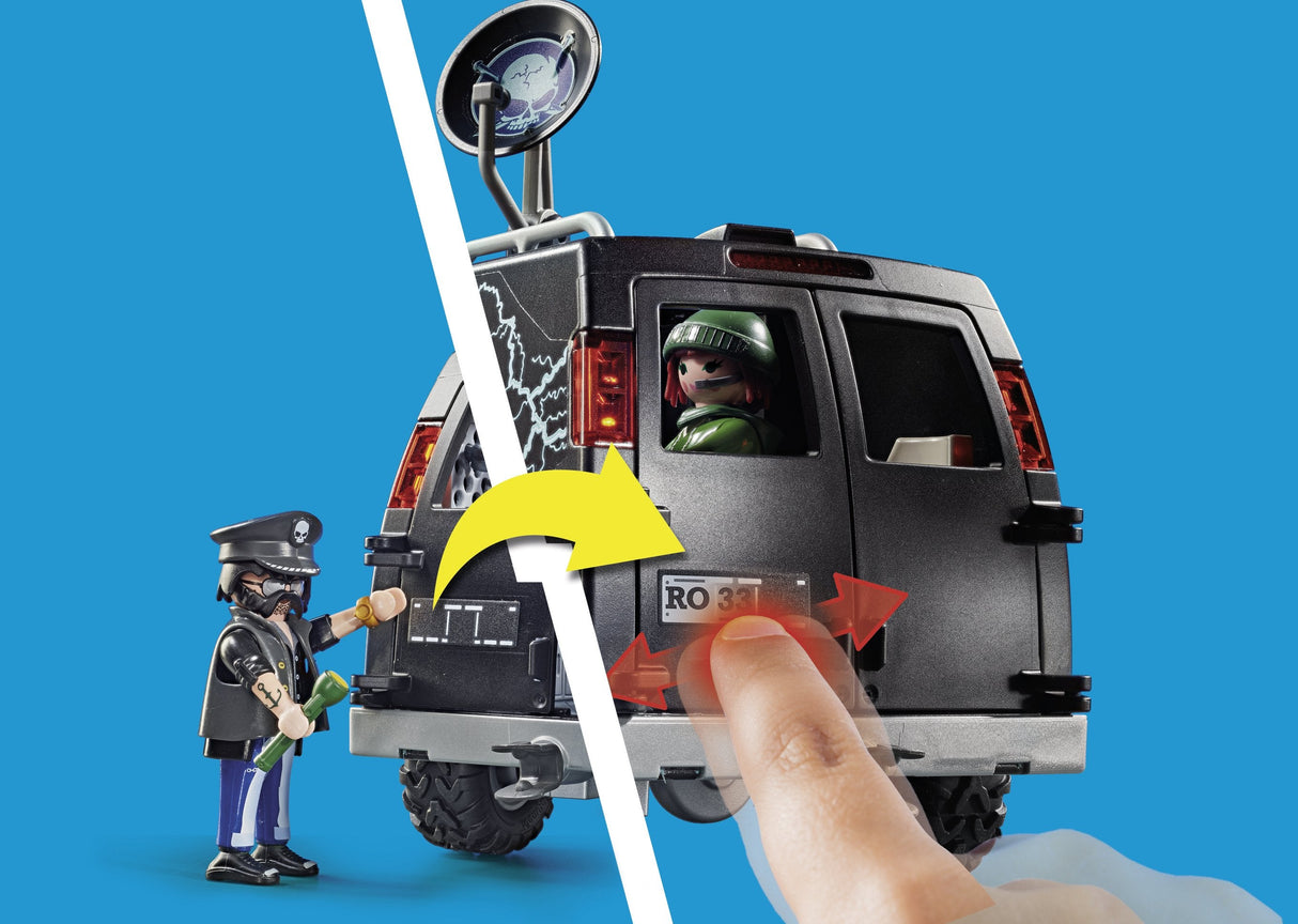 Playmobil Ciudad Helicoptero De Policia Persecucion Del Vehiculo Huido