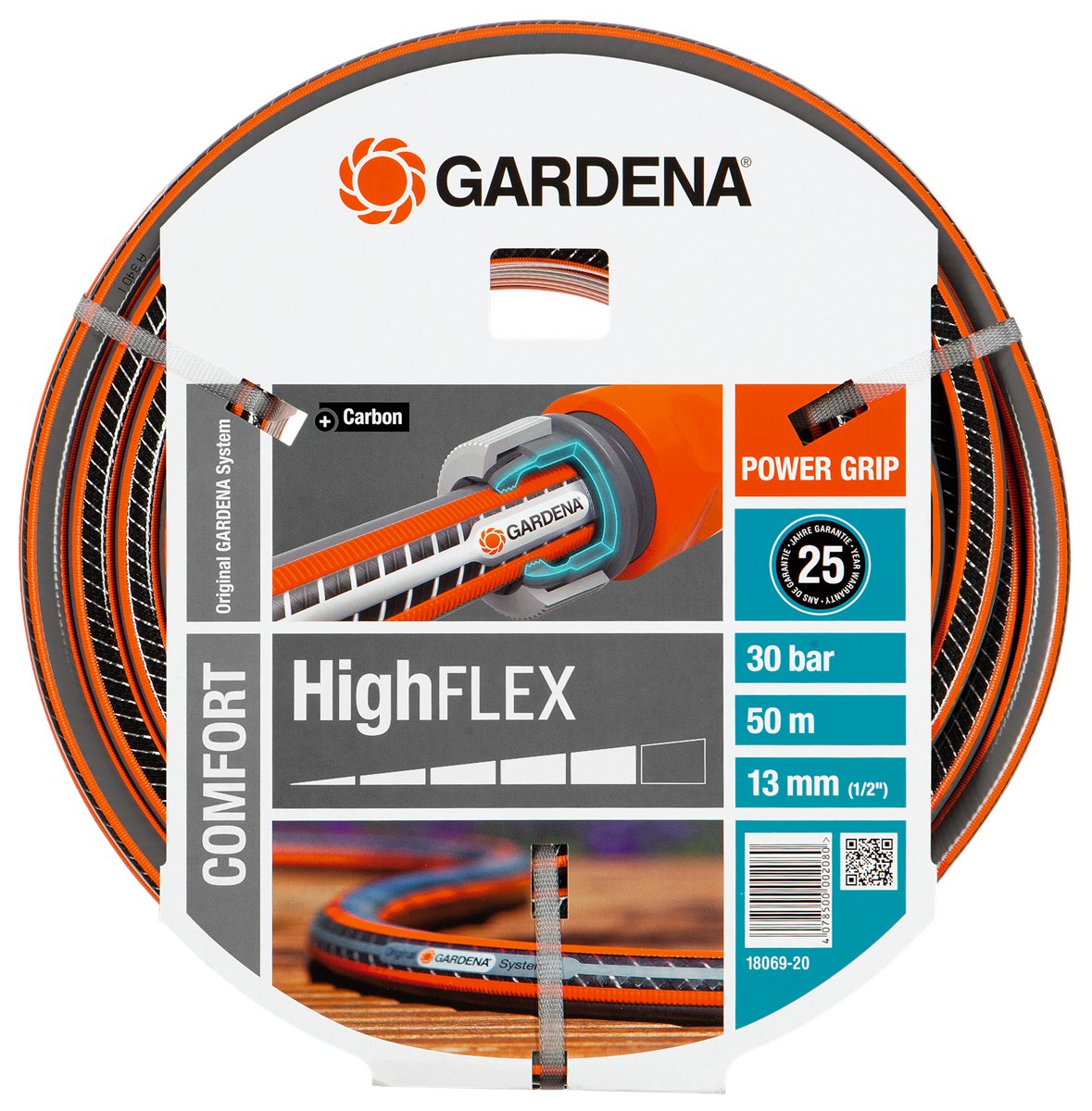 Gardena 18069-20 Manguera De Jardín 50 M Negro, Gris, Naranja