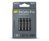 Gp Recyko Pro Pack De 4 Pilas Recargables 800mah Aaa 1.2v - Precargadas - Ciclo De Vida: Hasta 1.500 Veces