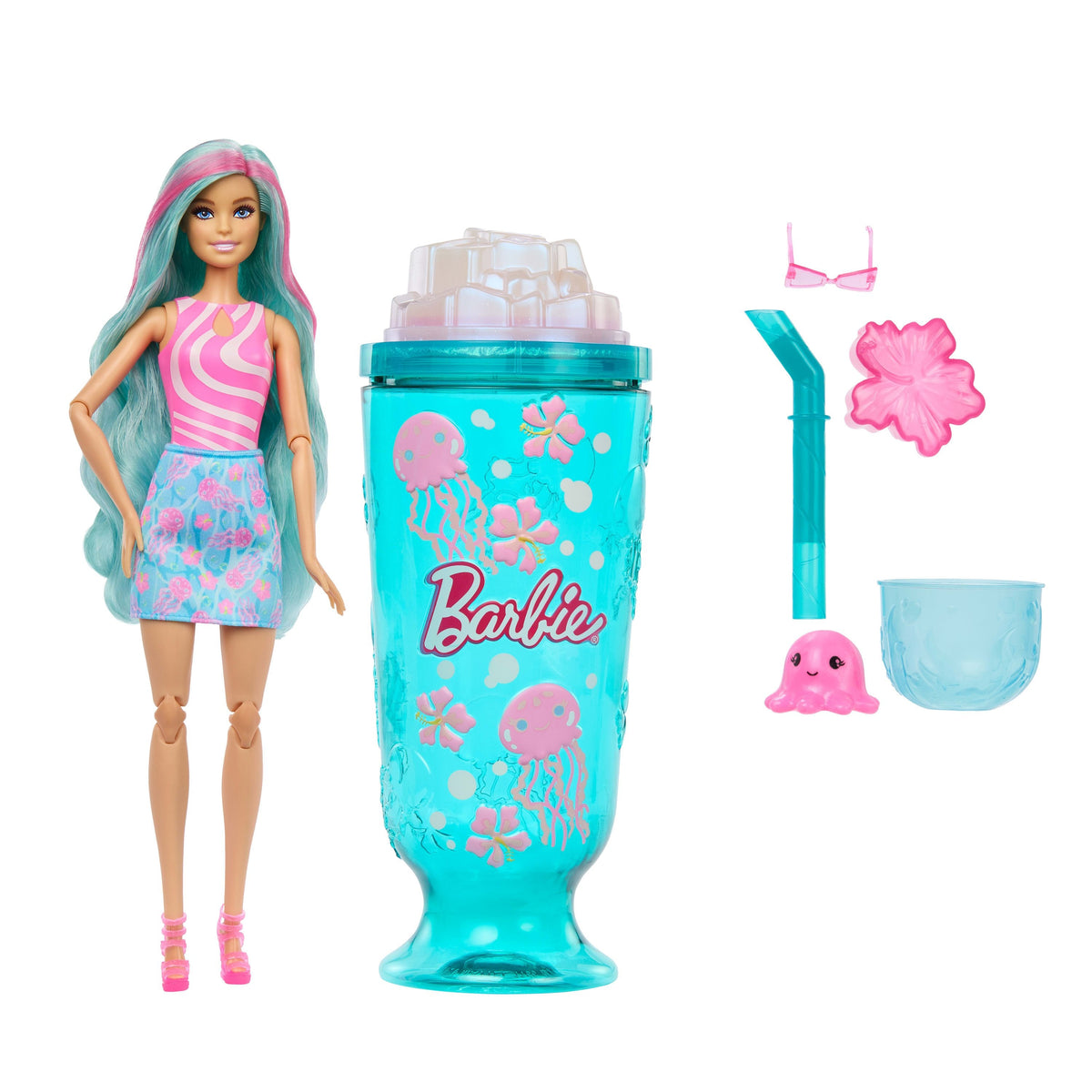 Muñeca Granizado De Mar Copa Azul Pop Reveal Barbie