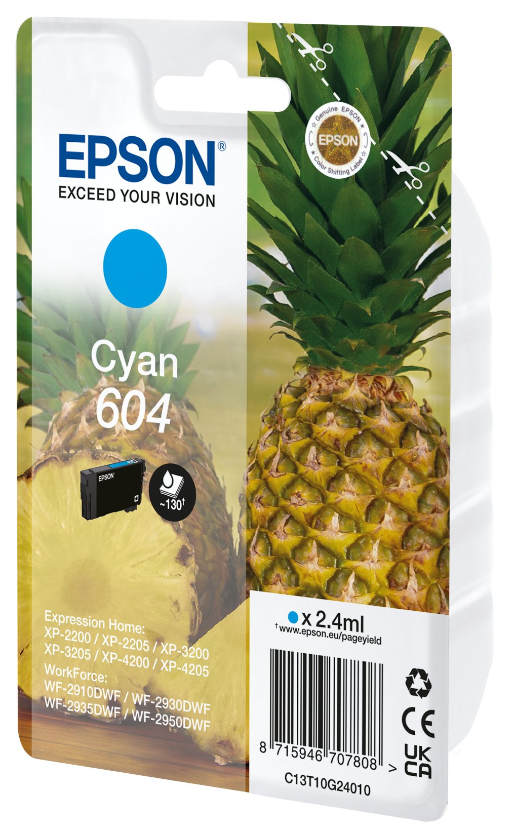 Tinta Original Epson 604 Cyan 2.4ml C13t10g24020