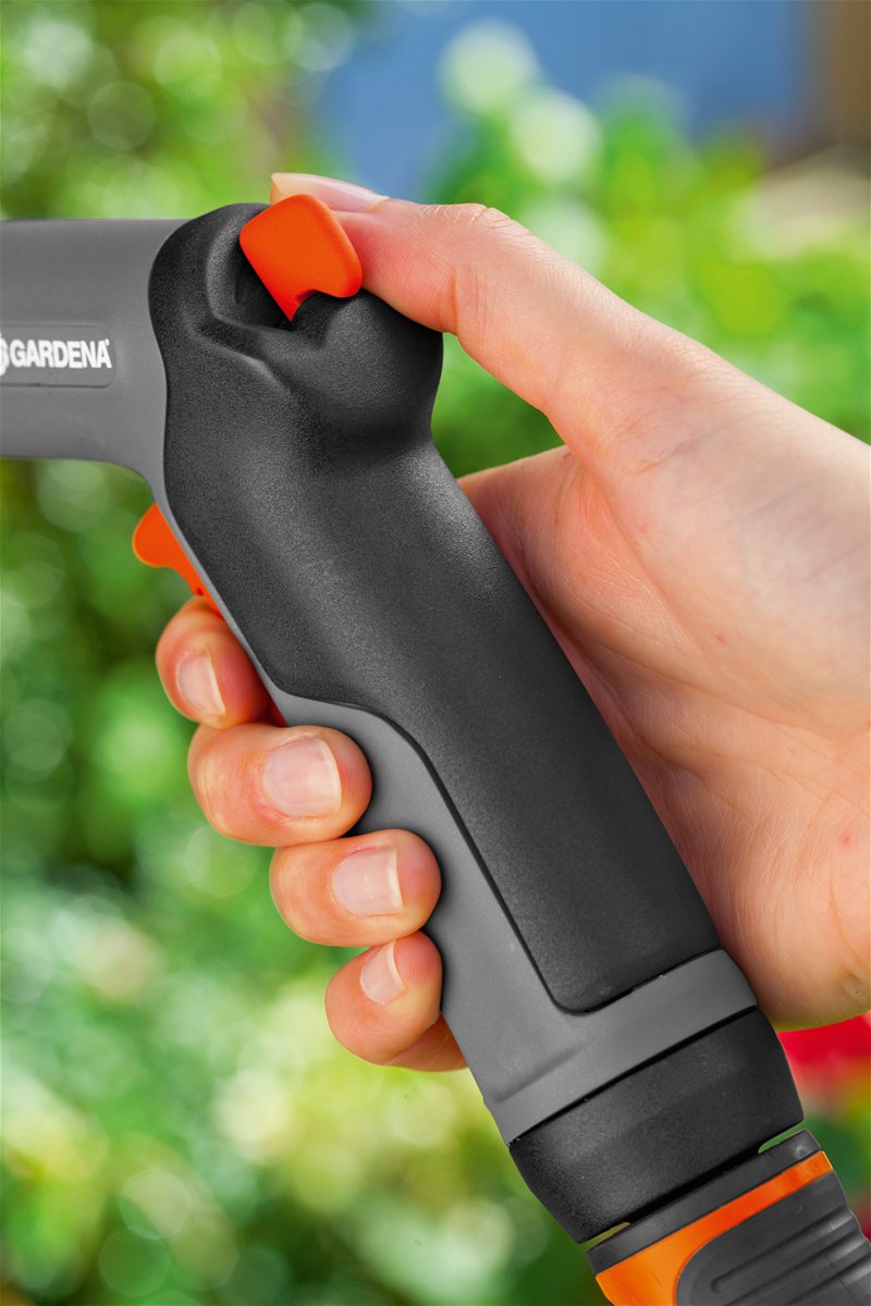 Gardena 18301-20 Pistola De Pulverización De Agua O Boquilla Pistola Pulverizadora De Agua Para Jardín Gris, Naranja