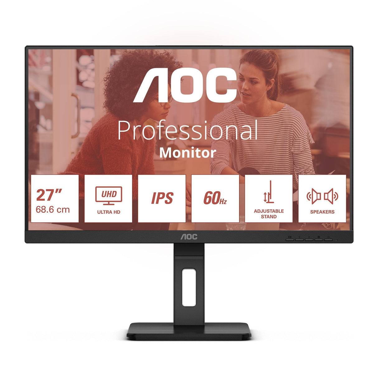 Monitor Aoc  27" U27e3uf 16:09 2xhdmi+Dp+Usb 4k Lift Negro