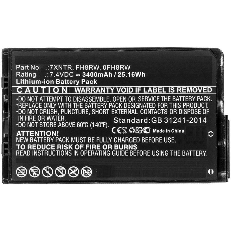 Laptop Battery For Dell  26.64wh 7.4v 3600mah 25wh