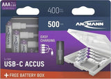 Ansmann 1311-0035, Wiederaufladbarer Batería, Aaa, Lithium-Ion (Li-Ion), 1,5 V, 4 Unidades, 500 Mah