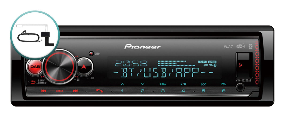 Pioneer Mvh-S520daban Aux/Usb/Bt/Ipod+Ant. Kurzschacht