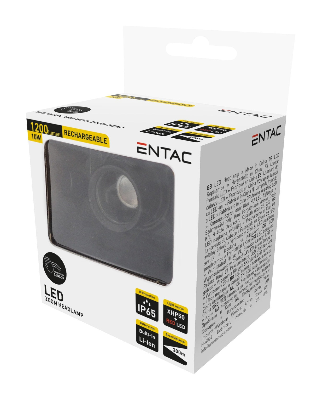 Entac Mirnlampe Zoom Con Akku 10w Handbewegungsensor