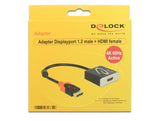Delock Adapter Displayport 1.2 Male > Hdmi Female 4k 60 Hz Active
