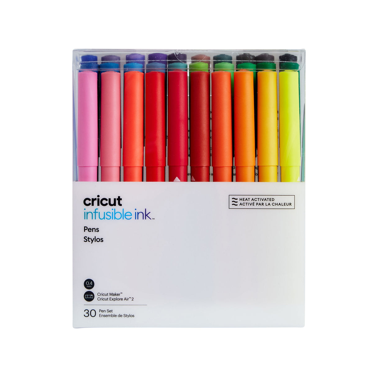 Cricut Infusible Ink Rotulador Fino Negro, Azul, Coral, Fucsia, Verde, Gris, Verde Claro, Lila, Menta, Marina, Naranja, Púrpura, Rojo, Rosa, Violeta, Amarillo 30 Pieza(S)