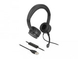 Delock 27180 Auriculares Estéreo Usb Con Mando A Distancia Por Cable Y Botón De Silencio Rápido Para Pc Y Ordenador Portátil
