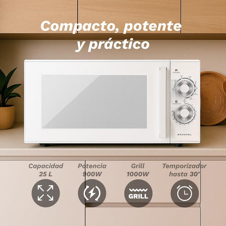EAN 8426156018973 - Grunkel MWG-25MG microondas Blanco Microondas con grill Encimera 25 L 900 W imagen 3
