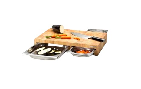 Tabla Continenta 4028 De Cocina Para Cortar Rectangular Madera Acero Inoxidable, Madera