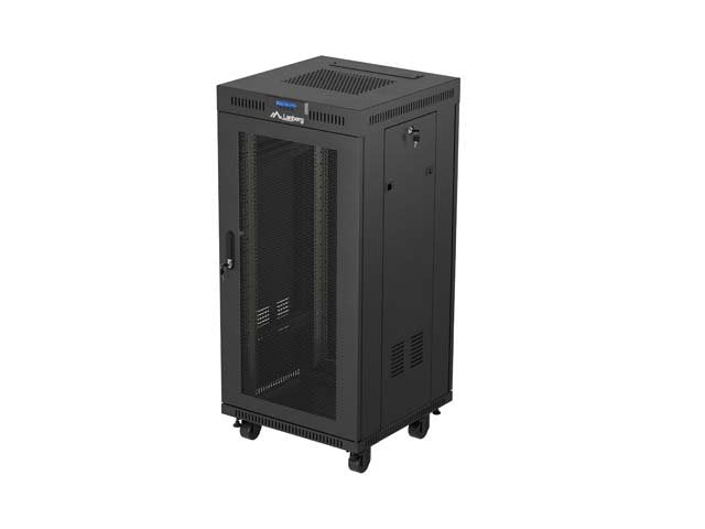 Lanberg Rack Cabinet 19" Free-Standing 24u 600x600 Flat Pack With Mesh Door Lcd Negro V2