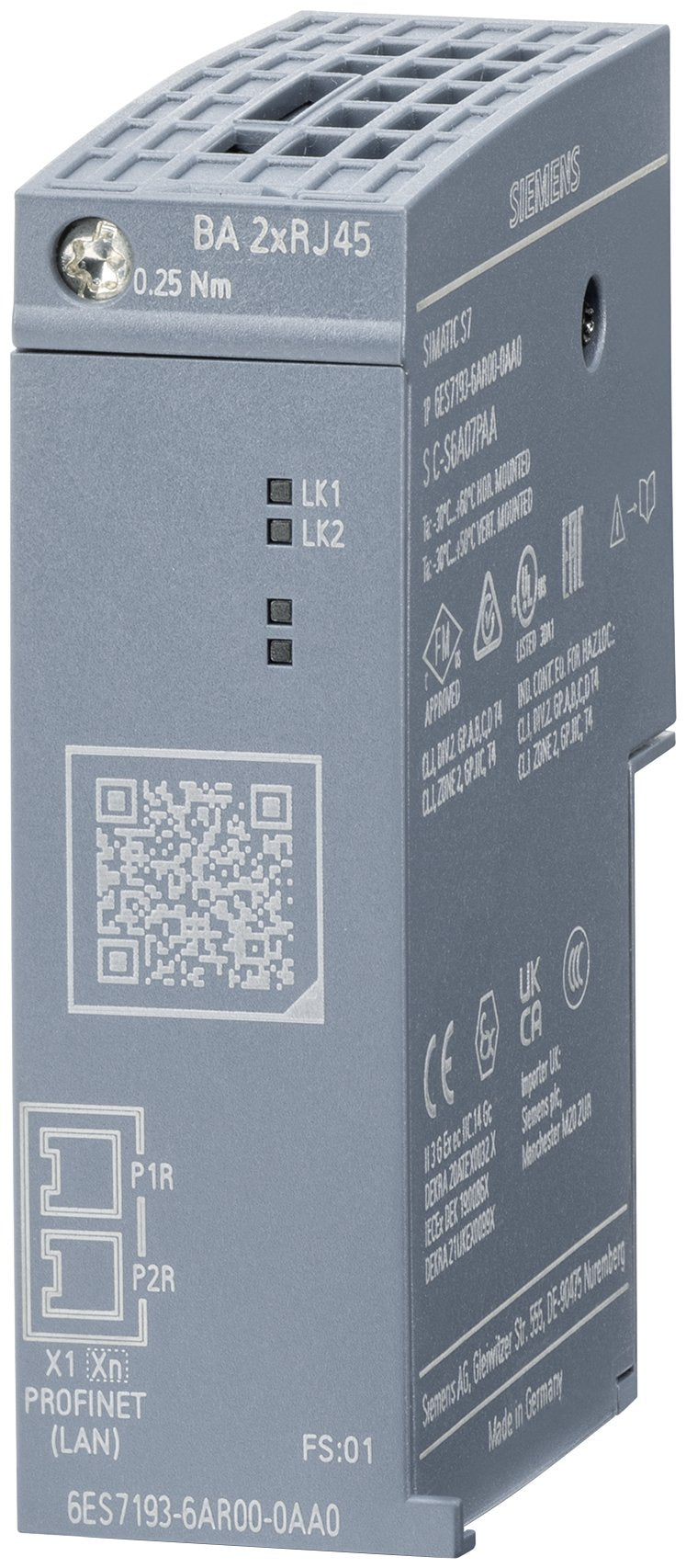 Siemens 6es71936ar000aa0 Busadapter Ba 2xrj45 2 Rj45 Buchsen F.Profinet Et200sp