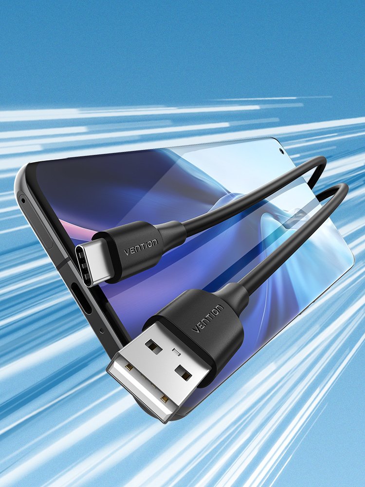 Cable Usb 2.0 Tipo-C Vention Cthbi Usb Tipo-C Macho Usb Macho 3m Negro