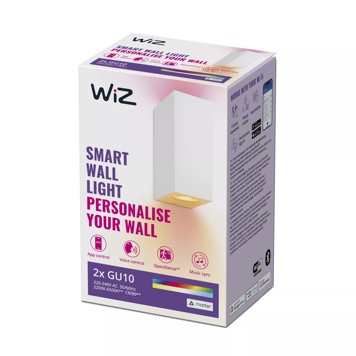 Lámpara De Pared Wiz Up & Down, Luz Led