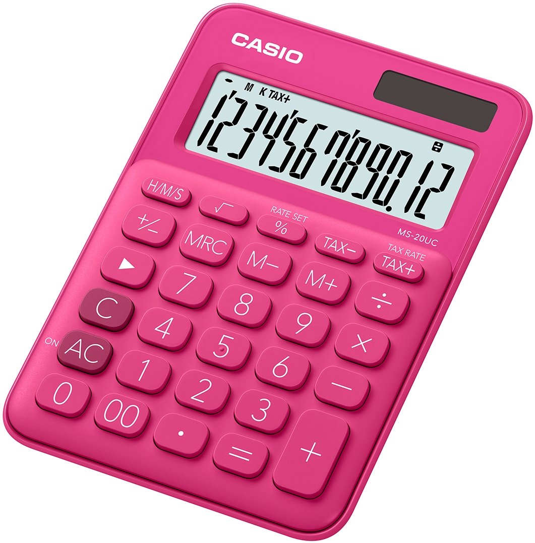 Casio Calculadora De Oficina Sobremesa Rojo 12 Dígitos Ms-20uc