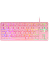 Teclado Español Hibrido Mecanico F-Rgb Mk023es Rosa Mars Gaming Teclas H-Mech/ Compacto/ Iluminación Frgb