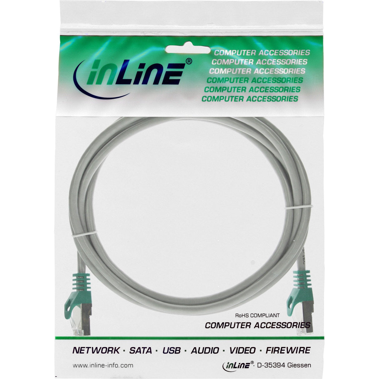 Inline Crossover Pc To Pc Cable De Red Sf/Utp Cat.5e Gris 1m