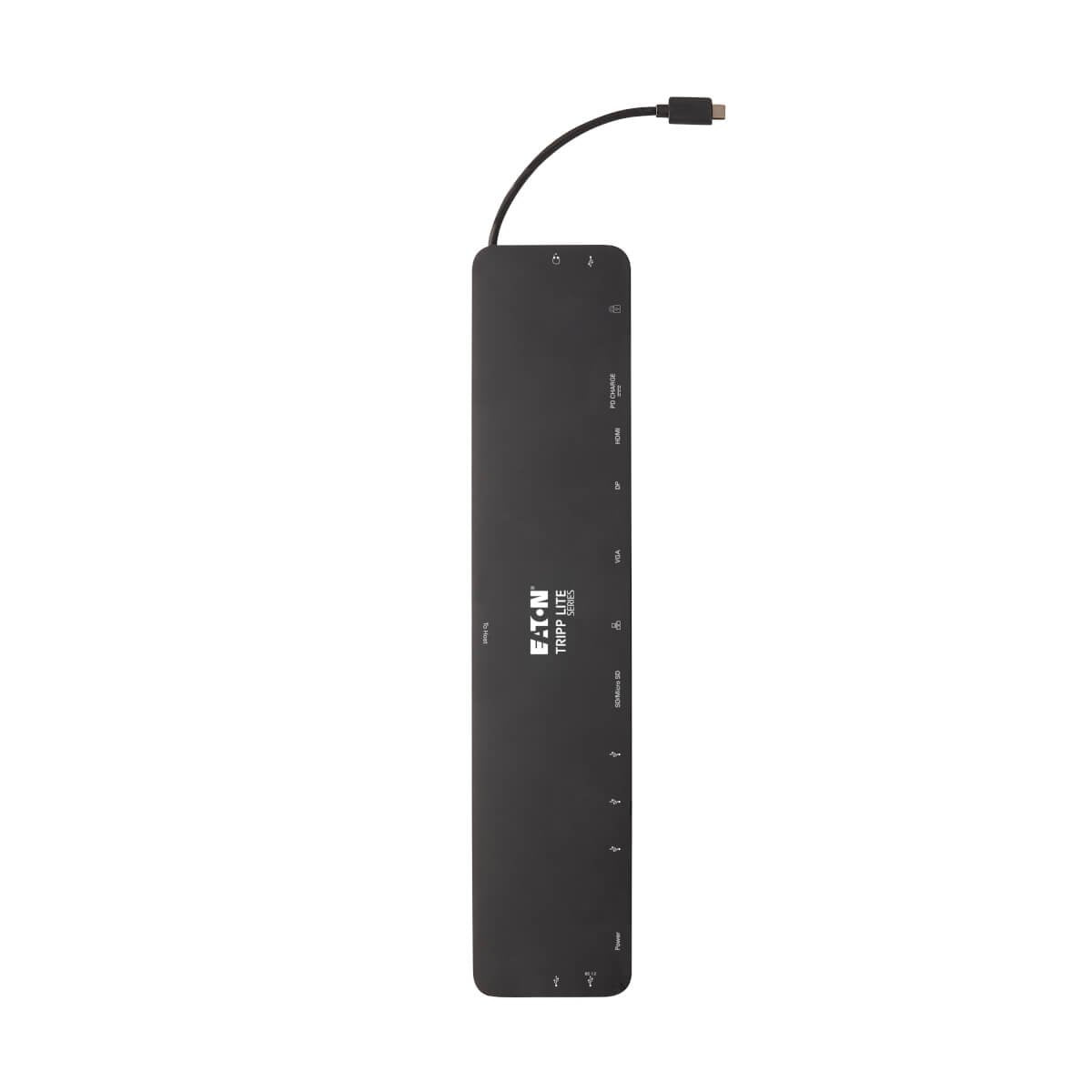Tripp Lite U442-Dock7d-B Estación De Conexión Usb C, Pantalla Triple - 4k Hdmi Y Dp, Vga, Usb 3.2 Gen 1, Hub Usb A Y Usb C, Gbe, Carga Pd De 100w, Negro