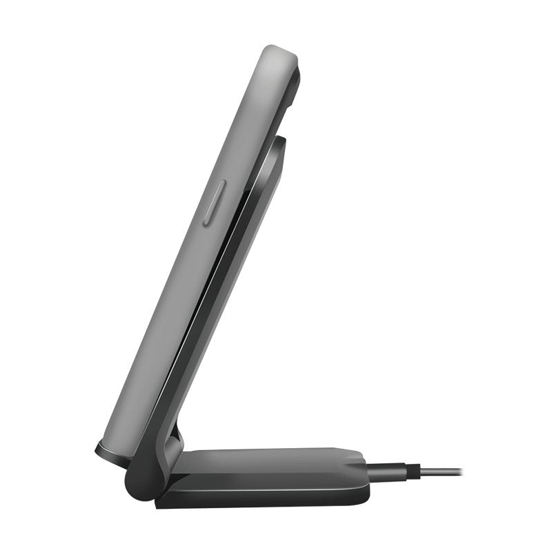 Logilink Wireless Quick Charging Stand 15 W, Twin Coil, Negro
