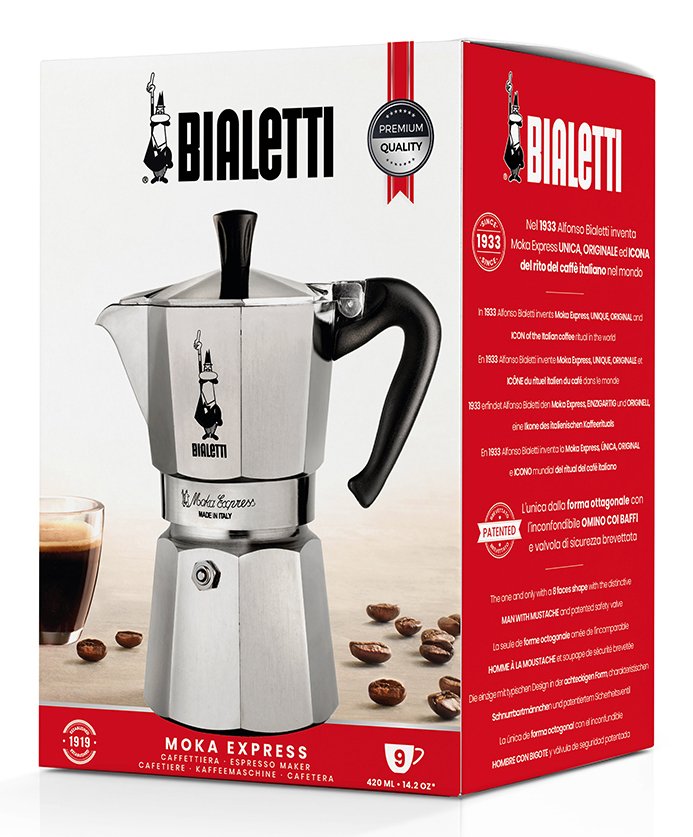 EAN 8006363011655 - Bialetti Moka Express Cafetera italiana 0,55 L Negro, Plata imagen 6