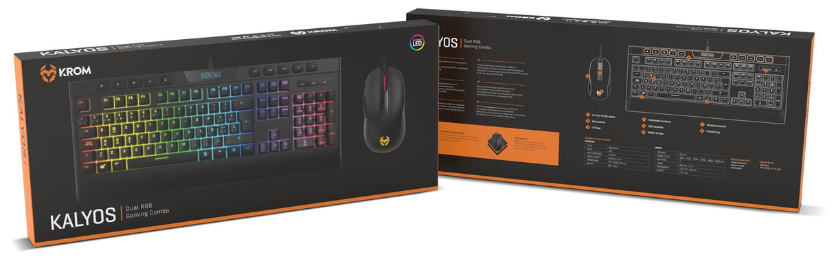 Krom Pack Rgb Teclado Membrana Y Raton  Kalyos Sp