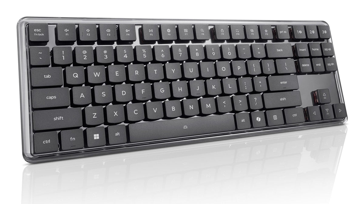 Lenovo 4y41v37355, Tenkeyless (80 - 87 %), Con Cable & Inalámbrico, Usb + Rf Wireless + Bluetooth, Optischer Schlüsselschalter, Led, Gris