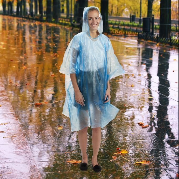 Relaxdays Unisex Einweg-Regenponcho Transparente Einheitsgrösse 10 Unidades