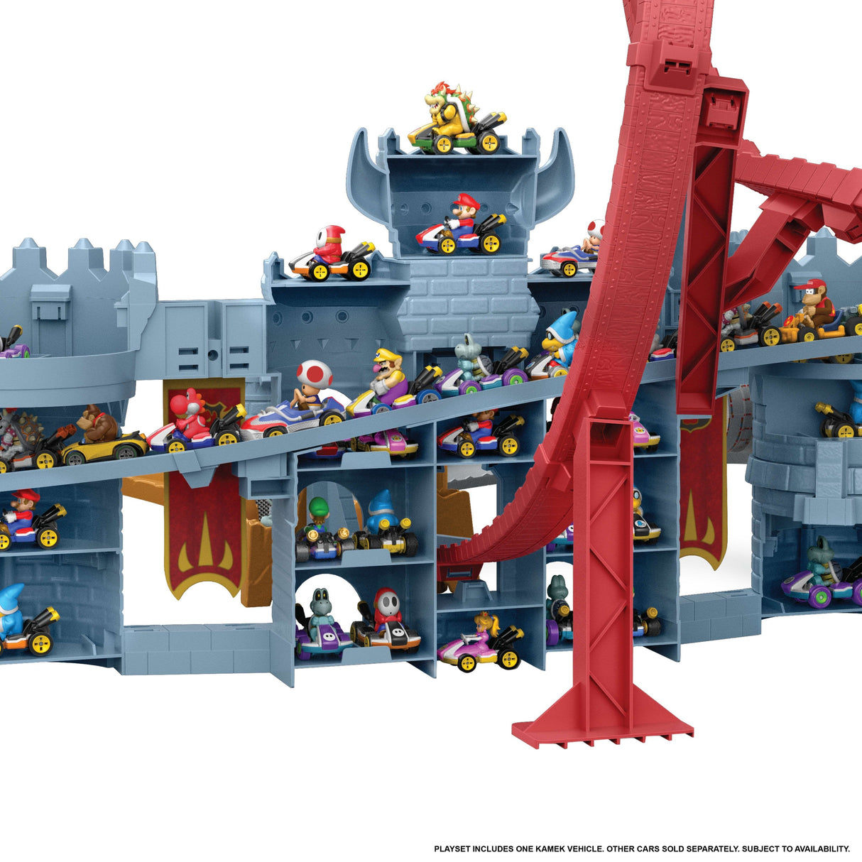 Hot Wheels Mario Kart Bowsers Fortress Trackset, Hipódromo Con Vehículo De Juguete De Kamek De Died Jhd24