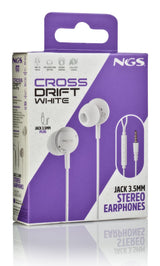 Auriculares Intrauditivos Ngs Cross Drift Con Micrófono Jack 3.5 Blancos