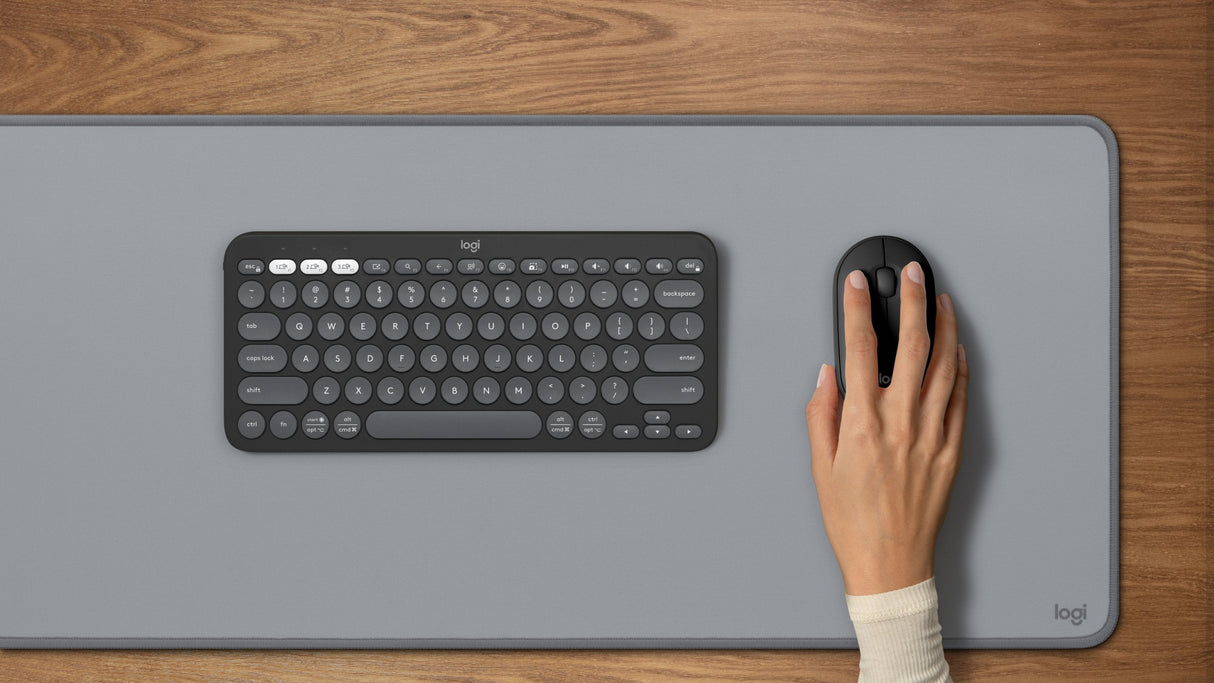 Teclado Alemán + Ratón Logitech Pebble 2 Combo Rf Wireless + Bluetooth Qwertz Grafito