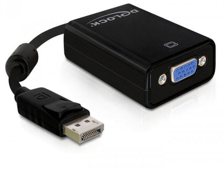 EAN 4043619618484 - DeLOCK 61848 adaptador de cable de vídeo 0,125 m VGA (D-Sub) DisplayPort Negro imagen 1