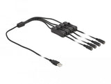 Delock 86799 Cable Usb Tipo-A Macho A 4 X Dc 5,5 X 2,1 Mm Hembra Con Interruptor 1 M
