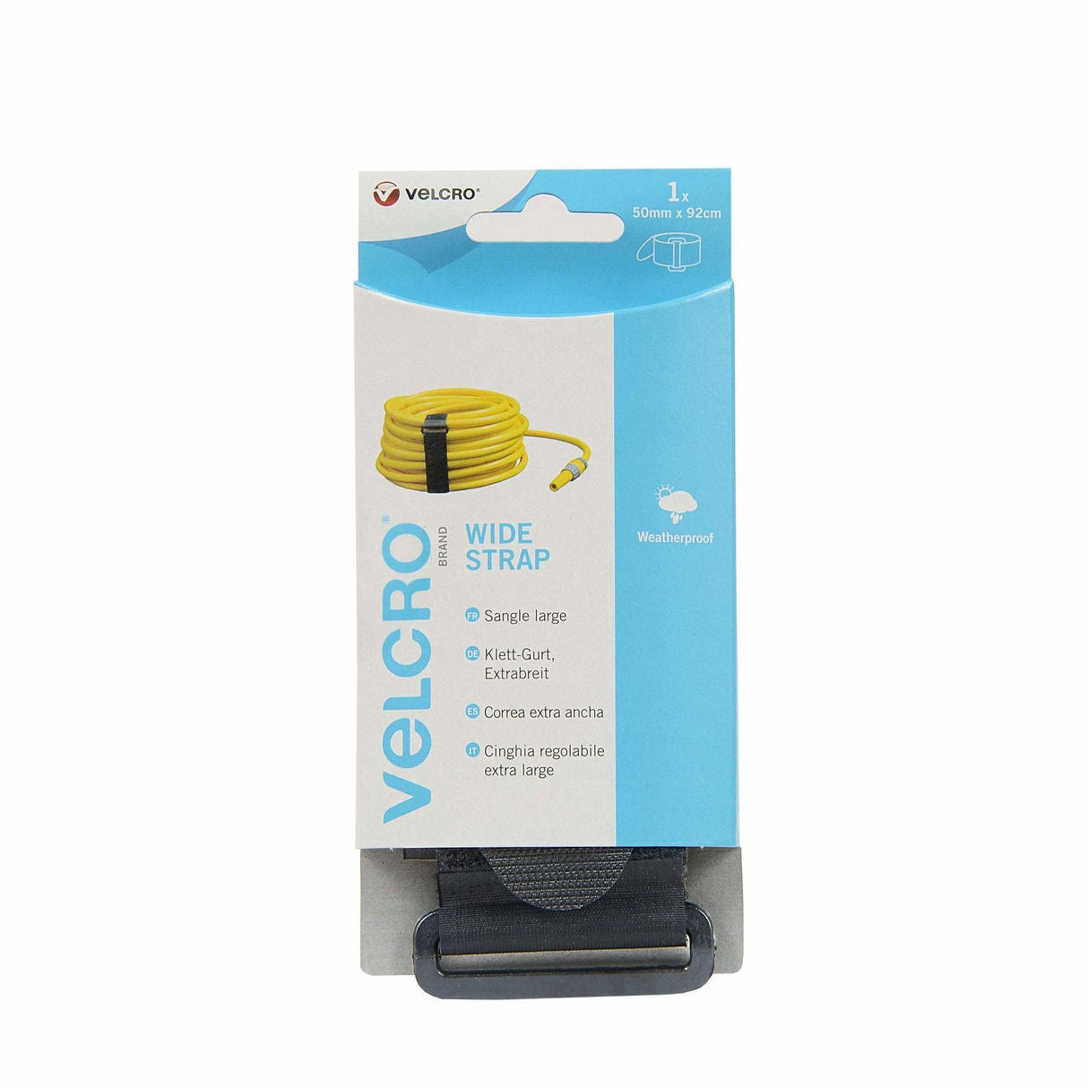 Velcro Verstellbarer Tragegurt Mit Klettverschluss Extrabreit, Haken & Flausch Gurt 50mm X 92cm X 1 Schwarz