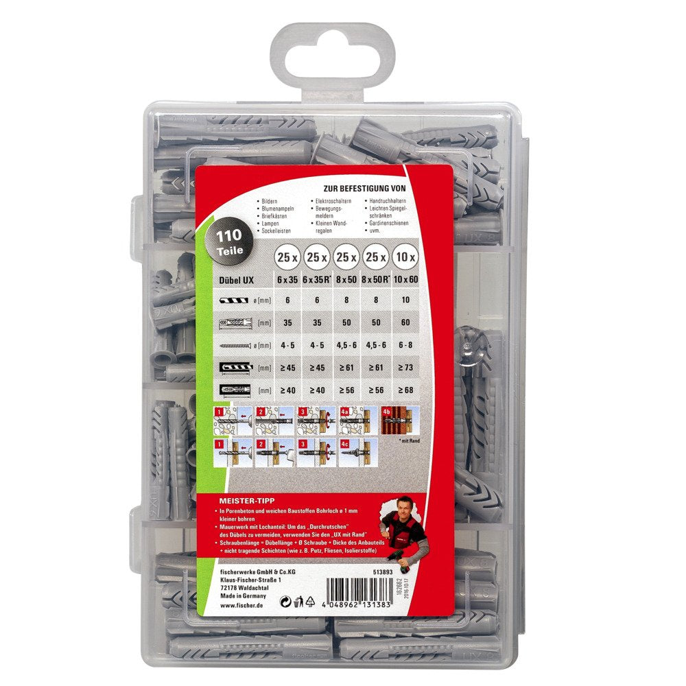 EAN 4048962131383 - Fischer MEISTER-BOX UX/UX R 110 pieza(s) Anclaje de expansión imagen 2