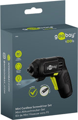 Goobay Mini Cordless Screwdriver Set, 31 Pcs. - Pistol-Gr 200 Rpm Negro, Amarillo