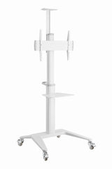 Gembird Aluminum Tv Floor Stand With Caster Wheels 37-70" White