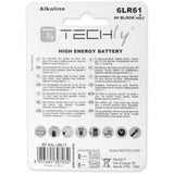 Techly 307032 Alkaline Battery 9v 6lr61 Pp3 1 Pcs